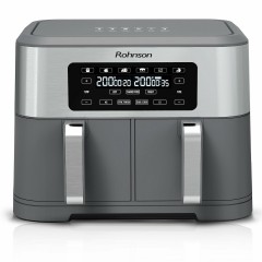 Rohnson Φριτέζα Αέρος με Διπλό Αποσπώμενο Κάδο 8.5lt Γκρι R-2844 Rohnson Φριτέζα Αέρος με Διπλό Αποσπώμενο Κάδο 8.5lt Γκρι R-2844